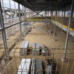 Superstructure complete - concrete floor slabs under construction