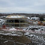 Superstructure complete - concrete floor slabs under construction