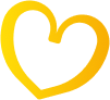 Bright golden yellow gradient heart vector