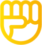 Bright golden yellow gradient hand vector