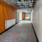 Painting and flooring being finalised in the corridors of Pudsey Sixth Form College