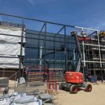 Scaffoldng and building work on Pudsey Sixth Form College