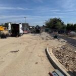 Construction work on roads and entrance to Pudsey Sixth Form College