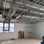 Ceiling work being installed inside Pudsey Sixth Form College